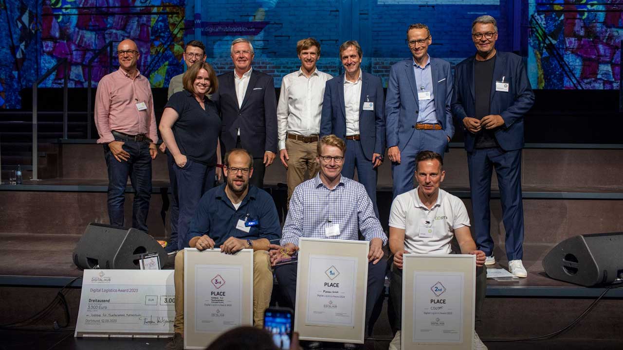 Die Gewinner des Digital Logistics Award beim Zukunftskongress Logistik 2023.